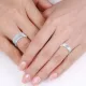 0.10 Carat Exquisite Classic 7mm His and 5mm Hers Diamond Wedding Band Set