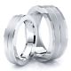 Fancy Angled Cut Edge Matching 7mm His and 5mm Hers Wedding Ring Set