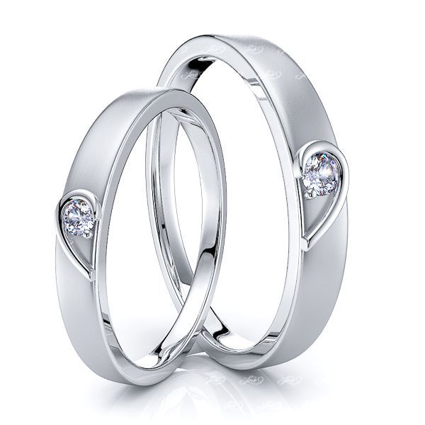 Silver Gnzoe Jewelry Wedding Ring Band Mens Womens Cubic Zirconia ID Rings For Couples 3mm/4mm 
