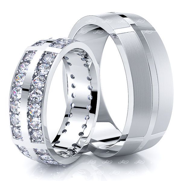 Sylvie Modern Spiral 25tcw Diamond 14k White Gold Wedding Band Silverscape Designs