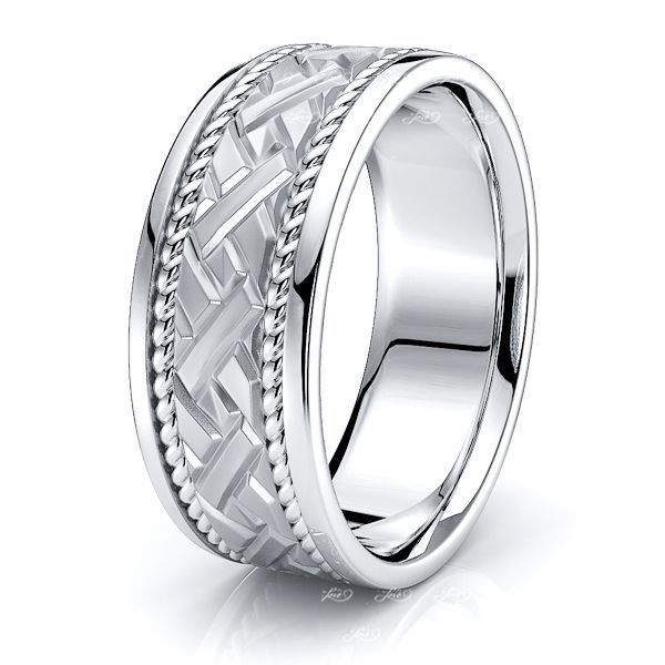 Hand Braided Wedding Rings - Roman Hand Woven Band Comfort 8mm
