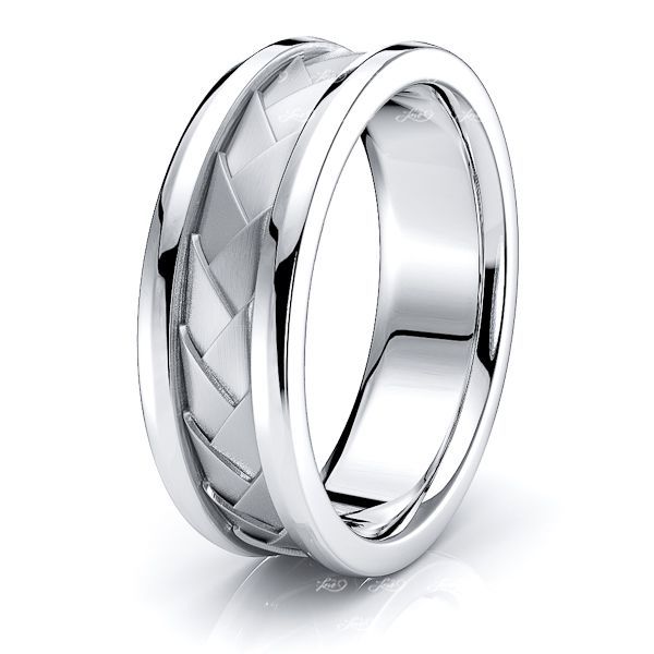 Stainless Steel 2 Color Criss-Cross Flat Band Ring 