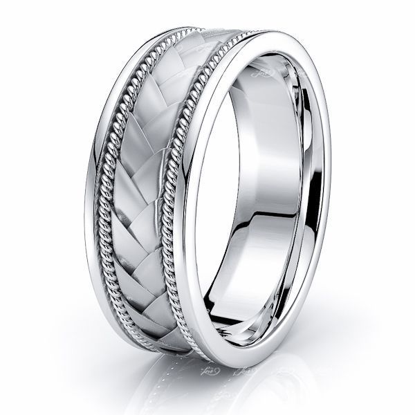 Hand Woven Wedding Bands - Frederick Braided Ring Comfort 7mm