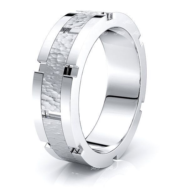  Three Keys Jewelry 7mm White Tungsten Wedding Ring