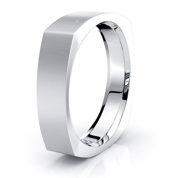 Solid 4mm Basic Square Comfort Fit Wedding Band