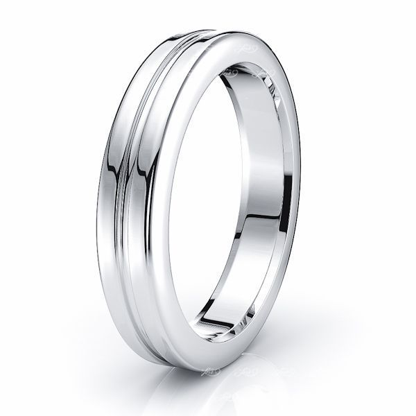 Solid 4mm Single Rail Comfort Fit Wedding Ring