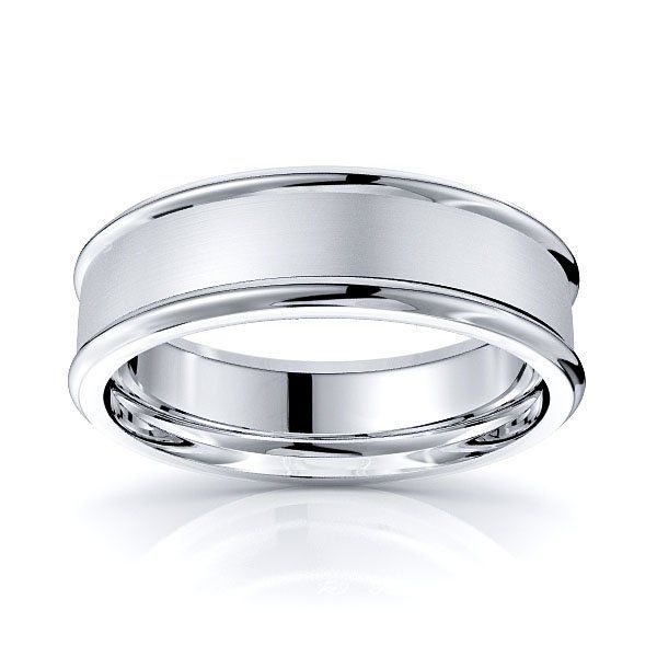 Titanium Grooved Sterling Silver Inlay 6mm Brushed/Polished Band Size 10 Length Width 6 