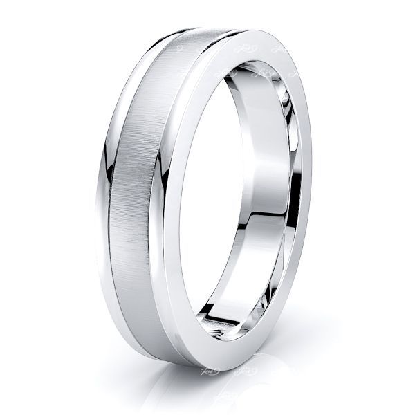 Stainless Steel Brushed and Polished Ridged 5.00mm Band Size 6 Length Width 5 