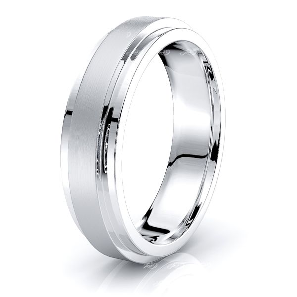 Solid 6mm Raised Center Comfort Fit Wedding Band