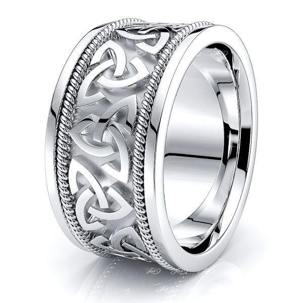 Stainless Steel Celtic Knot Wide Band Ring 