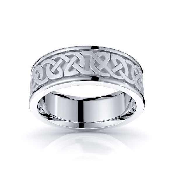 Celtic Wedding Rings - Meadow Celtic Knot Band Comfort Fit 7mm