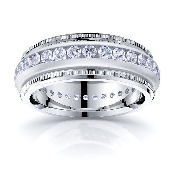 Solid 070 Carat Comfort Fit 7mm Aria Diamond Wedding Ring