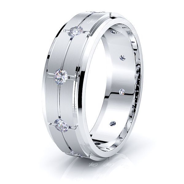 Solid May Diamond Wedding Ring 0.30 Carat 6mm Comfort Fit