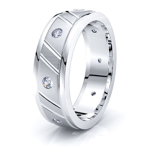 Solid India Diamond Wedding Ring 0.18 Carat 6mm Comfort Fit