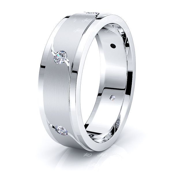 Solid Gabriella Diamond Wedding Ring 0.18 Carat 6mm Comfort Fit